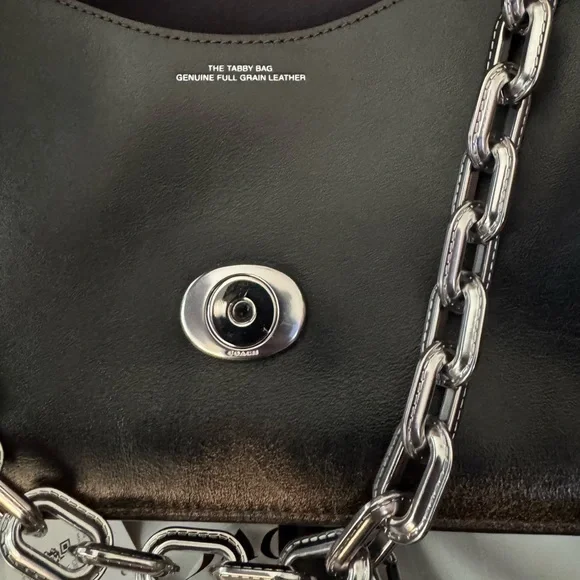 Coach Chain Tabby in Loved Leather Bag with Charms - Picture 12 of 12